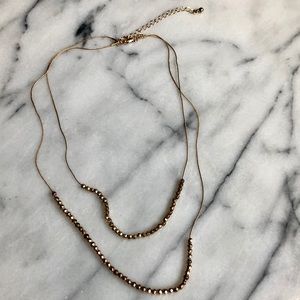 Gold double necklace